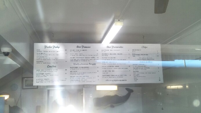 Printed vinyl graphics sized to fit a takeaway restaurant menu board for counter customers