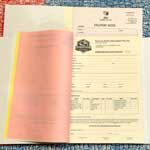 NCR Books - Numbered in triplicate - carbon copies - Invoices, Receipts, Deliveries, Job Sheets, Time Sheets, Work Records