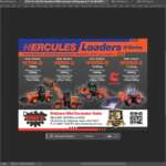 Graphic Design of advertising for print on the drawing board