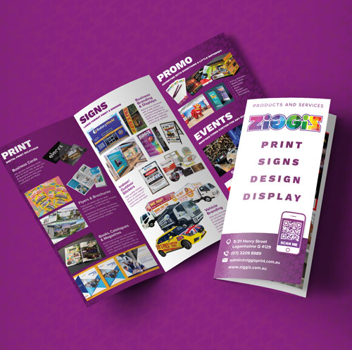 A3 trifold brochures on 350gsm card by Ziggi's Print & Signs A3 trifold brochures on 350gsm card by Ziggi's Print & Signs